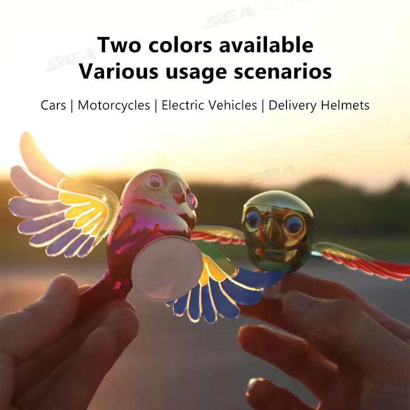 ๐ฆ๐ Wind-Driven Flapping Bird Car Ornament โจ | Movable Fluttering Wings Dashboard Decor for Car & Motorcycle ๐๏ธ