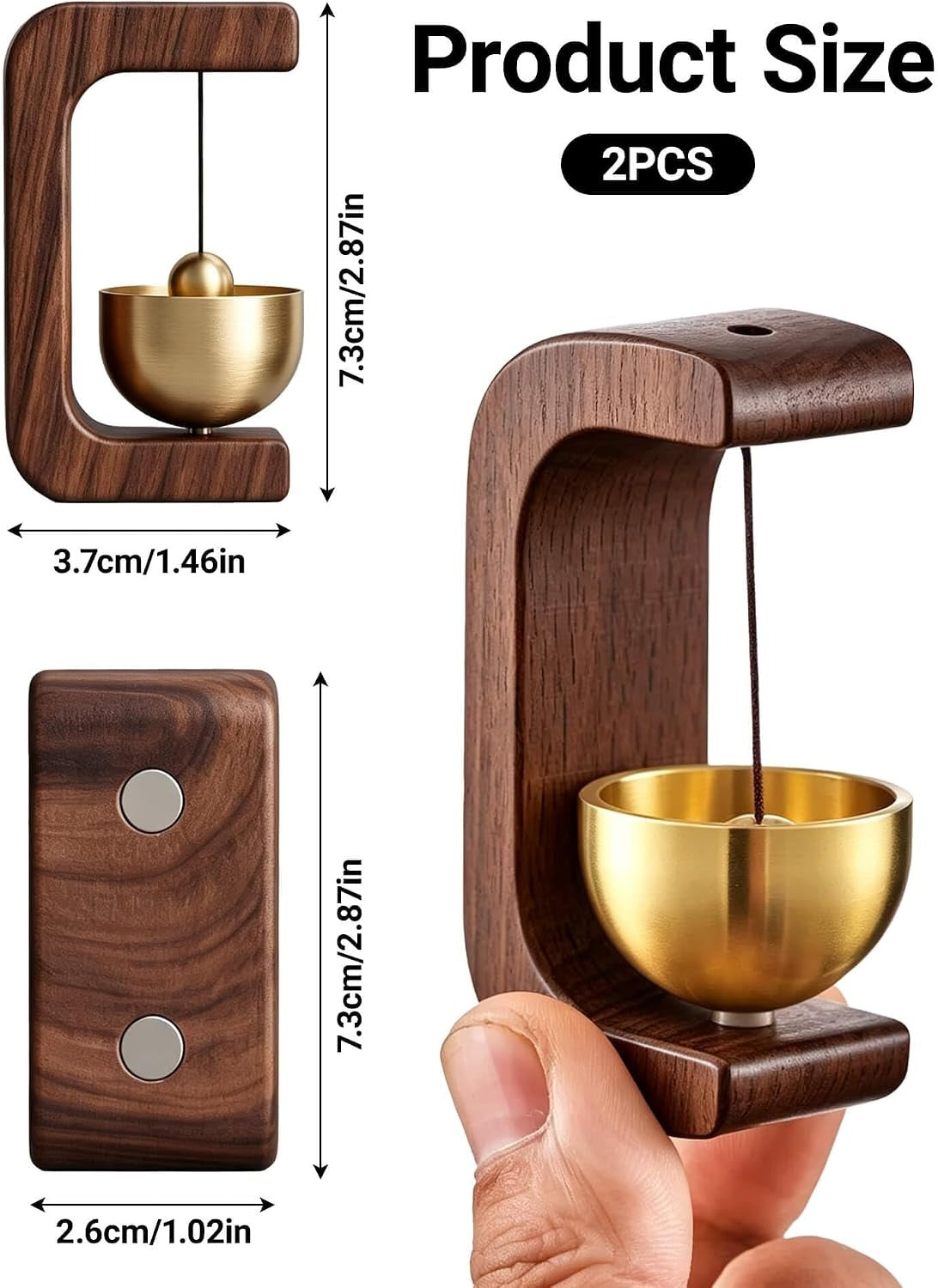 Buy 1 Get 1 Free ✨ Magnetic Wooden Door Bell Chime🔔