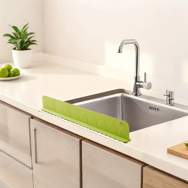 Sink Splash Guard with Suction Cups – Water Barrier for Kitchen & Basin