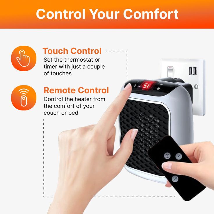 Handy Heater – 800W Mini Portable Electric Room Heater with Remote Control