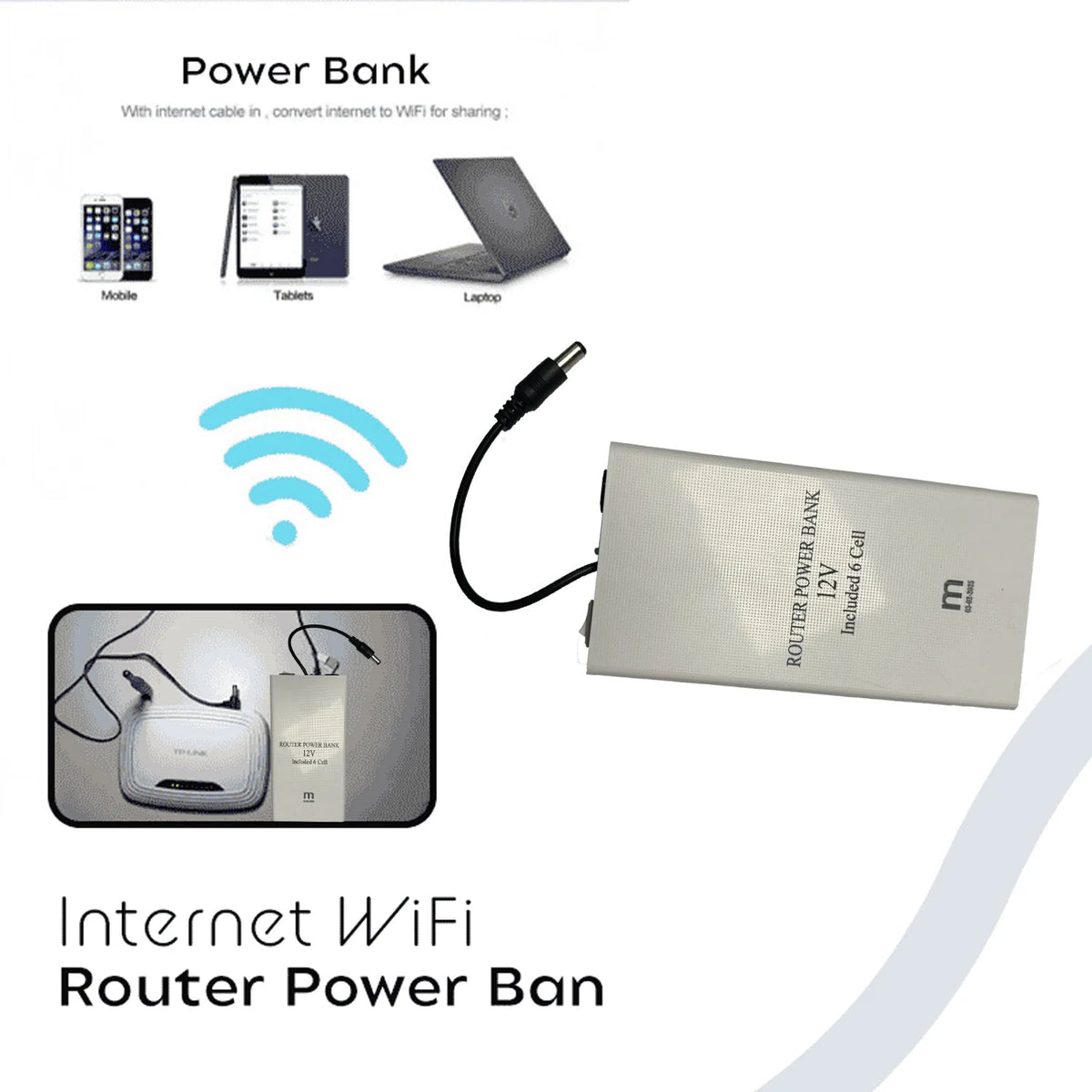 WiFi Backup UPS – 20000mAh Router Power Bank with 12V 🔋📡