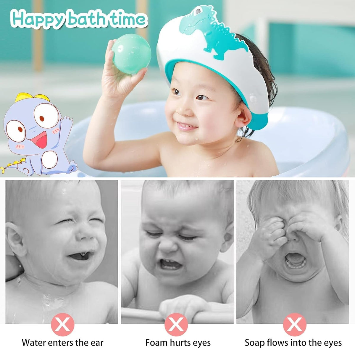 Waterproof Shower Cap for Kids | Cute Hair Protection Cap for Bath & Shower 🚿✨