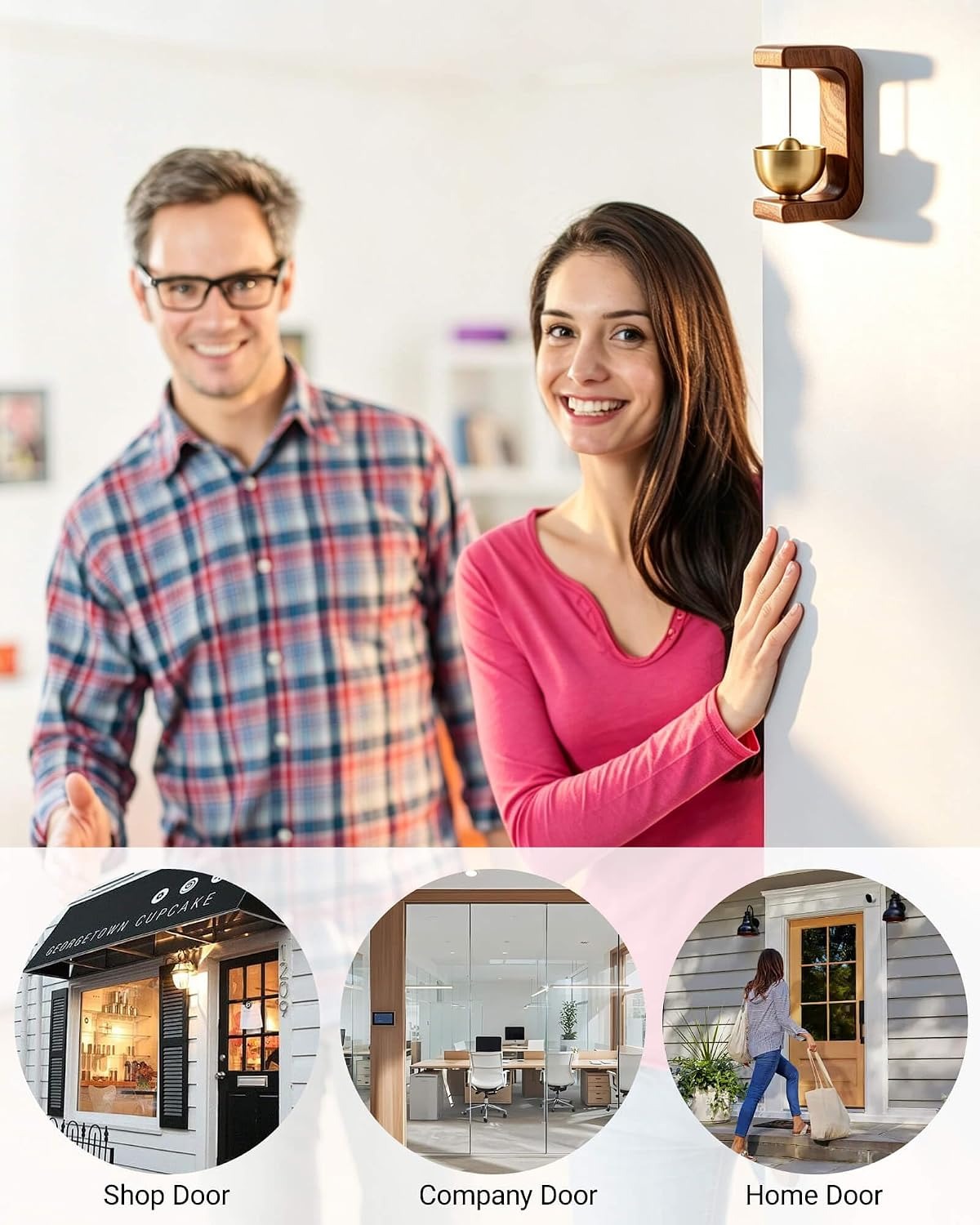 Buy 1 Get 1 Free ✨ Magnetic Wooden Door Bell Chime🔔